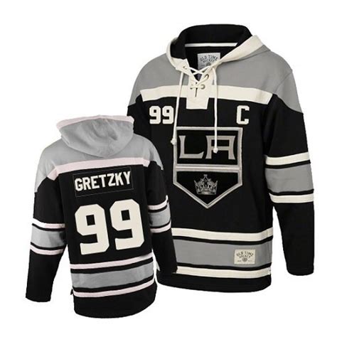 Men S Old Time Hockey Los Angeles Kings 99 Wayne Gretzky Black Sawyer Hooded Sweatshirt Jersey