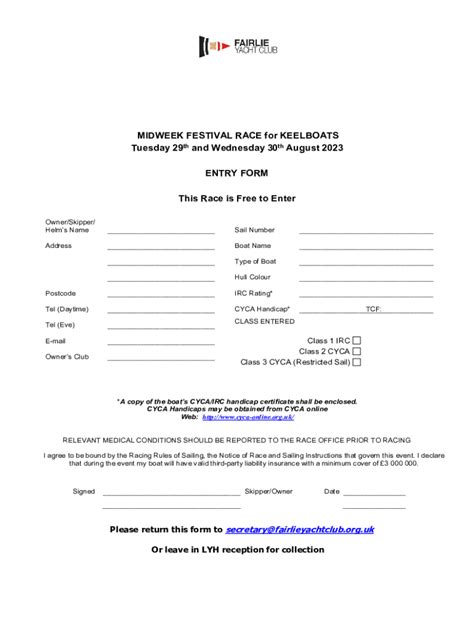 Fillable Online At Home Regatta Keelboat Racing Entry Form Fax