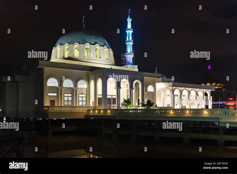 The Floating Mosque Of Kuching The Masjid Terapung Situated By The