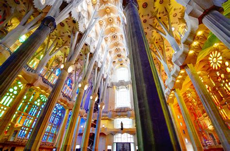 Inside La Sagrada Familia In Barcelona Spain So Bright And Colorful