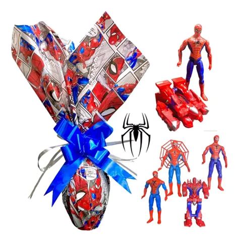 Ovo De Pascoa Grande Homem Aranha 4 Bonecos Articulados Frete grátis