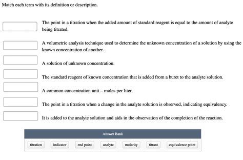 Solved Match Each Term With Its Definition Or Description Chegg