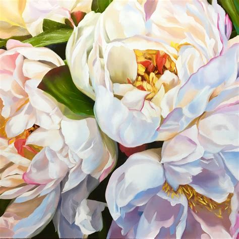 Картина маслом «Белые пионы» в интернет-магазине Ярмарка Мастеров по ...