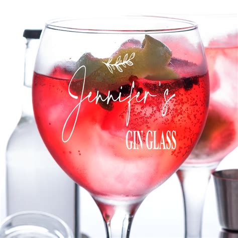 Personalised Engraved Gin Tonic Cocktail Glass With Name S Gin Glass Design Any Name Any