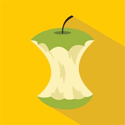 Apple Core Icon Flat Style 14917797 Vector Art At Vecteezy