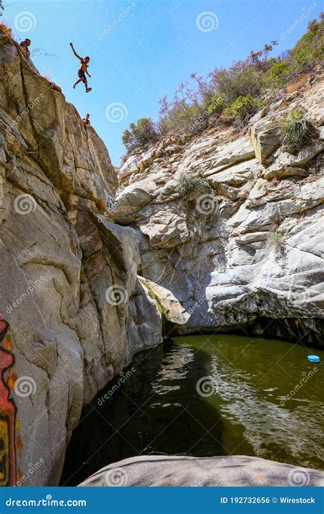 MONROVIA, CALIFORNIA, UNITED STATES - Jul 18, 2018: Hermit Falls Cliff ...