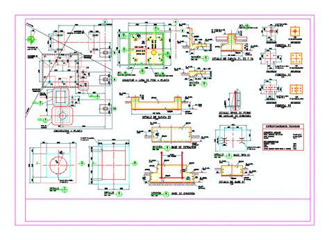 Plano De Cimentacion Losa De Contacto Losa Tapa En Dwg Mb