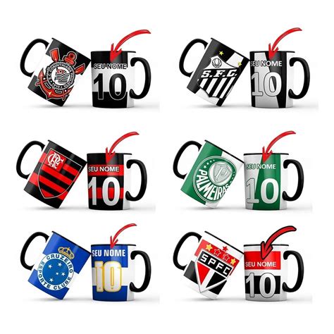 Caneca Personalizada Time De Futebol Brasileiro Seu Nome