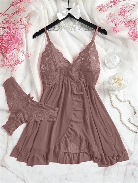 Lingerie Set For Women Sexy Lingerie Nightgown Made Of Net Fabric Strap Nightgown Suitable