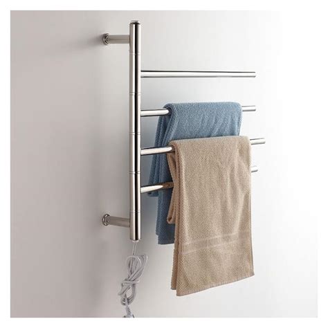 Heated Towel Rail Wall Mounted Stainless Steel Swivel Towel Warmer 9007