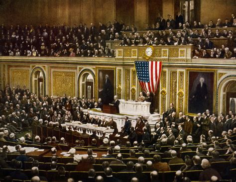 April 2, 1917 - President Woodrow Wilson asking Congress to declare war