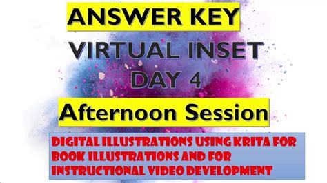 VINSET ANSWER KEY DAY 4 AFTERNOON SESSION Digital Illustrations Using