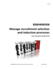 BSBHRM506 Assessment 2 Pdf BSBHRM506 Manage Recruitment Selection