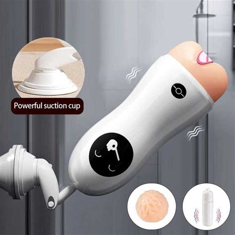 Automatic Men Masturbator Cup With Vibration Realistic Vagina Pocket Pussy Bullet Vibrator Adult
