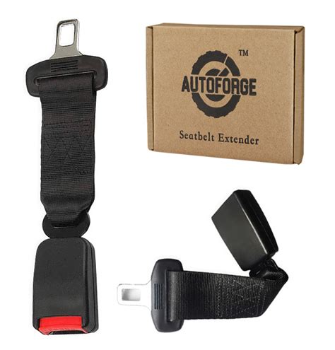 E4 Safety Certified Seat Belt Extension Type S Black 10 Inches From