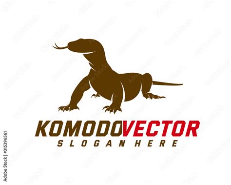 Komodo dragon logo design template. Graphic animal illustration. Stock Vector | Adobe Stock