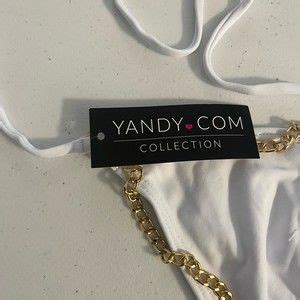 Yandy Swim Nwt Yandy White Double Gold Chain Triangle String Bikini