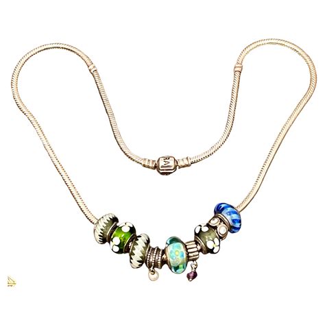 contemporary sterling silver charm necklace  pandora  gm