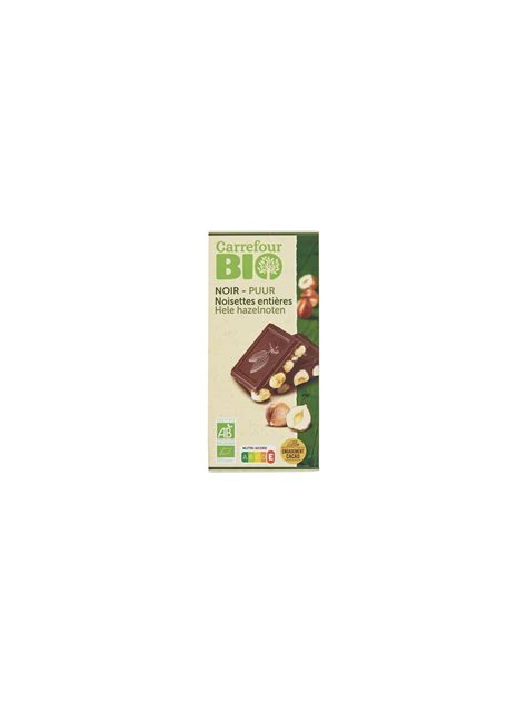 Tablette De Chocolat Noir Noisettes Enti Res Carrefour Bio