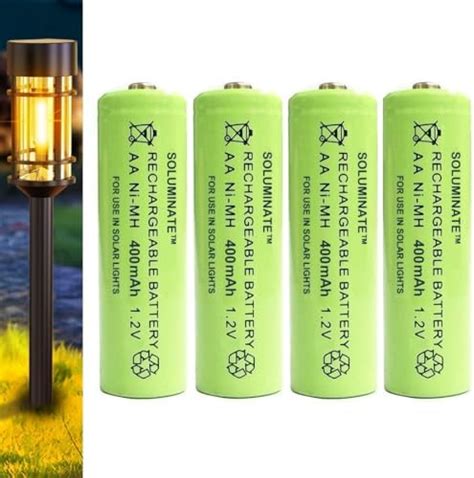 4 X Soluminate AA Solar Light Batteries 300mAh Size AA 1 2V