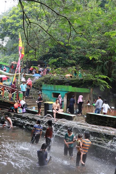 Tegal January Photo Of Busy Visitors Relaxing And Enjoying The Guci Hot Spring Bath