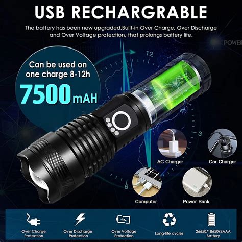 Rechargeable Tactical Flashlight | Tactical Flashlight | MilitaryKart