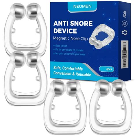 Anti Snoring Device - Magnetic Snore Clip Stopper (4 Pack) for Men and ...