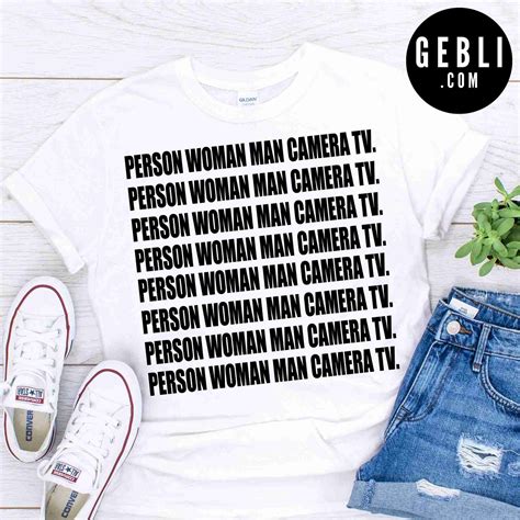 person woman man camera tv cognitive test shirt - Gebli