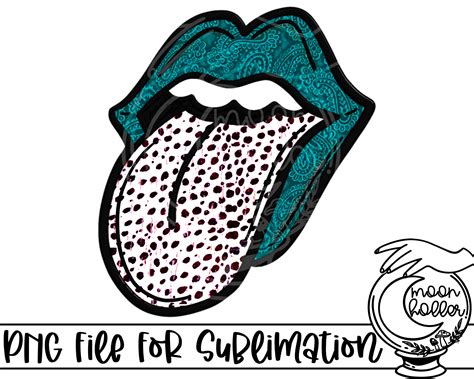 Retro Rock n' Roll Rolling Tongue PNG INSTANT | Etsy