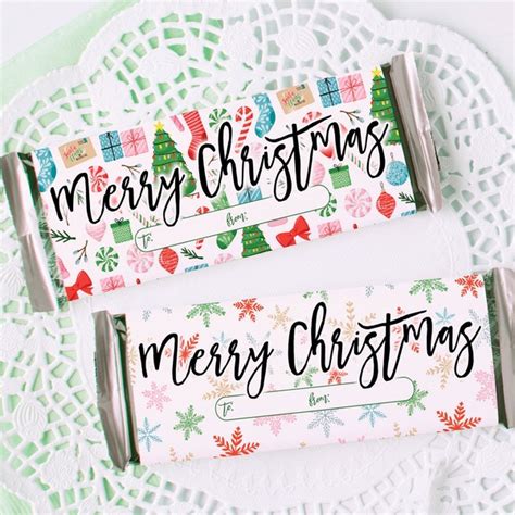 Christmas Hershey Wrapper Etsy