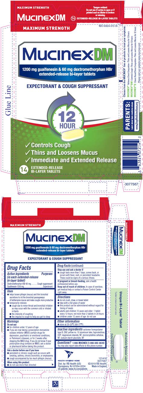 Mucinex DM Maximum Strength - FDA prescribing information, side effects ...