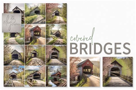 Covered Bridges Paintings Graphic by rileybgraphics · Creative Fabrica