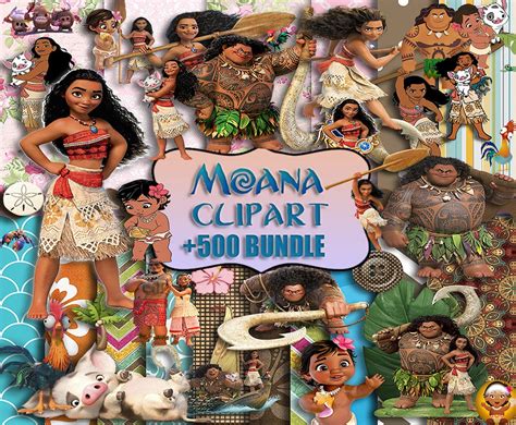 Moana Png Bundle Moana Clipart Birthday Decor Moana Font Moana