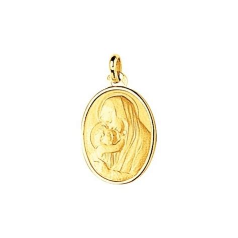 Achat Médaille de baptême Vierge en plaqué or jaune