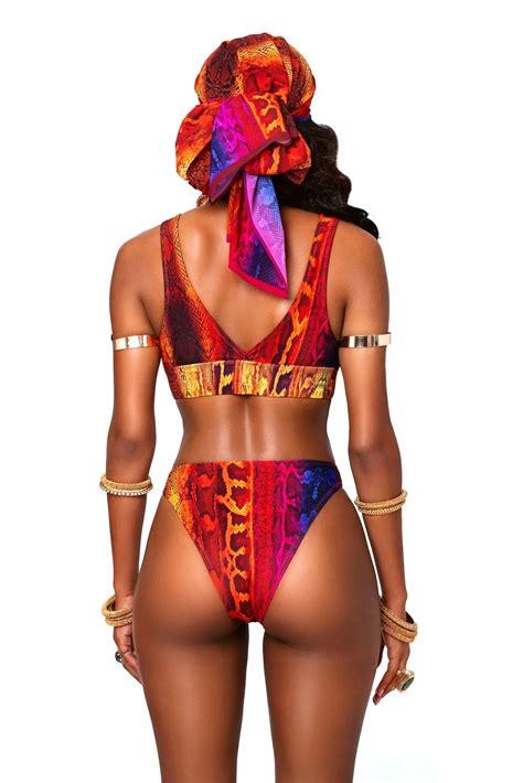 Off Shoulder Swimwear Mujer Featuring New African Print Bikinis Set