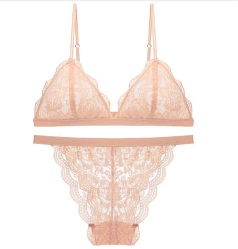 Woman Lingerie Underwear Transparent Bra Set Ultra Thin Transparent Lace Soft Cup Bra Panties