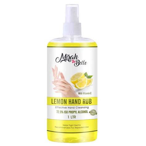 Buy Mirah Belle Lemon Hand Rub Sanitizer Spray 1000 Ml Online At