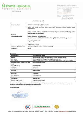 Performa Invoice ABDULLAH SALEH MOHAMMED AL SADI