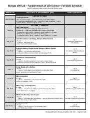 2021 Fall Bio 189 Lab Syllabus Schedule In Person Pdf Biology 189