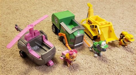 Nickelodeon Paw Patrol Skye, Rocky and Rubble with vehicles | #1940809681