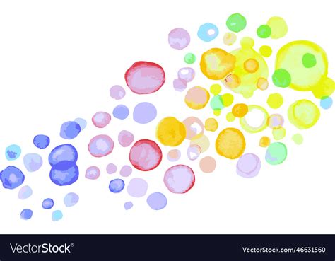 Rainbow watercolor bubbles Royalty Free Vector Image