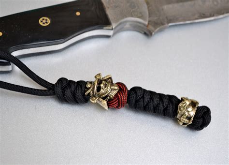 Knife Lanyard Paracord Knife Lanyard With Brass Bead Toad Etsy