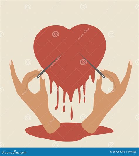 Vector Illustration In A Flat Style On The Theme Of A Broken Wounded