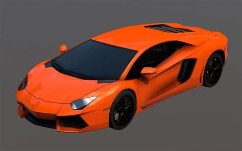 Realtime Lamborghini Aventador Roadster 3d Model