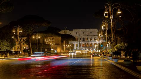 Timelapse Of Rome Streets At Night | Stock Video Footage | Filmpac.com