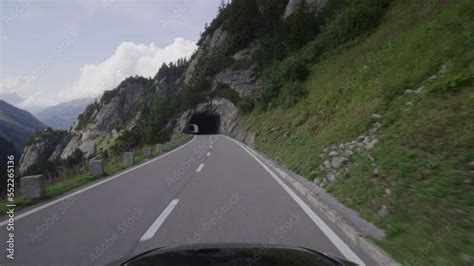 Stockvideon Driving On The Sustenpass In Switzerland The Alpine