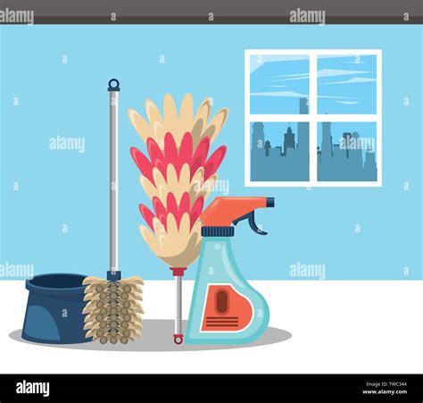 Cleaning Products For Home Cartoons Stock Vector Image Art Alamy