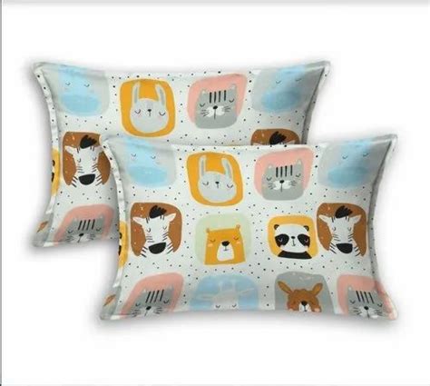 White Microfiber Cartoon Printed Pillow Cover, Rectangular, Size: 18 ...