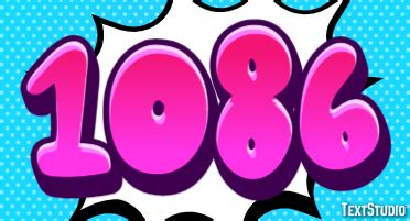 1086 Text Effect and Logo Design Number
