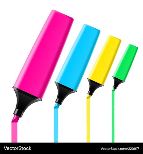 Highlighter Pens Royalty Free Vector Image Vectorstock